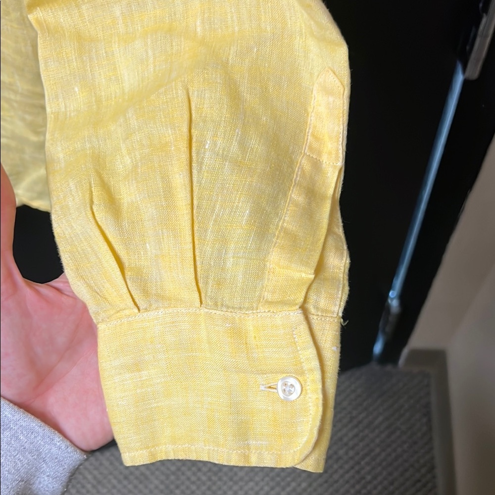 Frank & Eileen Light Yellow Casual Shirt linen - Picture 4 of 7